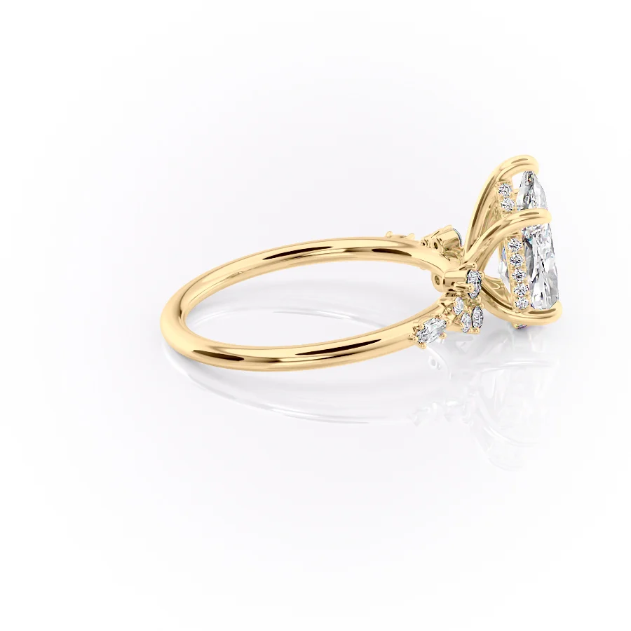2 CT Pear Cut Cluster Engagement Ring - Moissanite Diamond