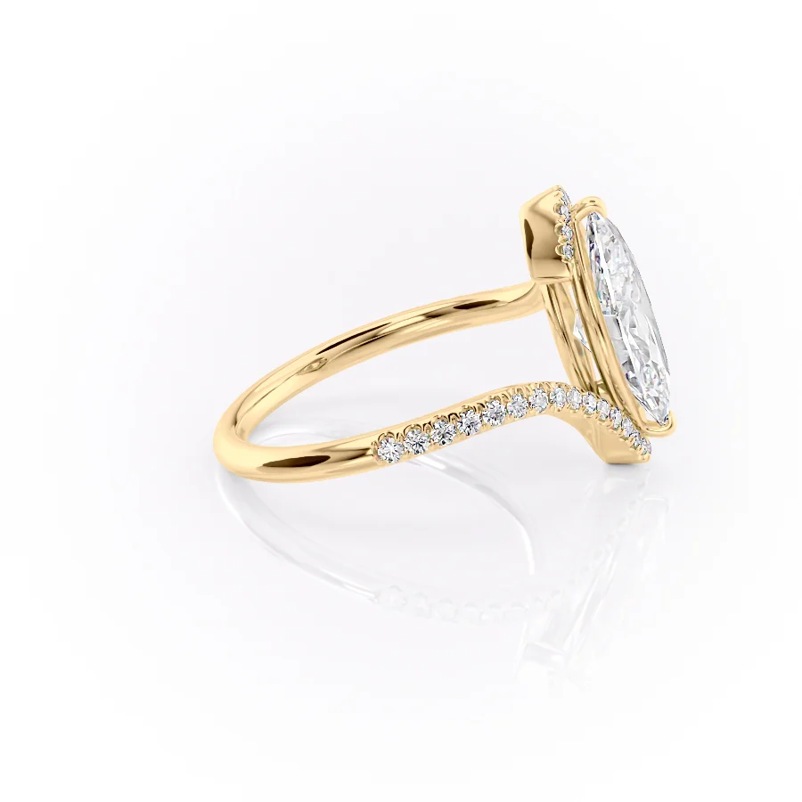 2 CT Marquise Cut Bypass Engagement Ring - Moissanite Diamond