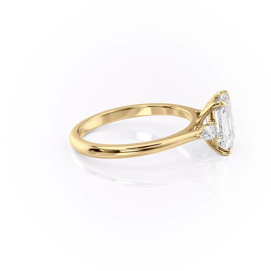 1 CT Emerald Cut Three Stone Engagement Ring - Moissanite Diamond