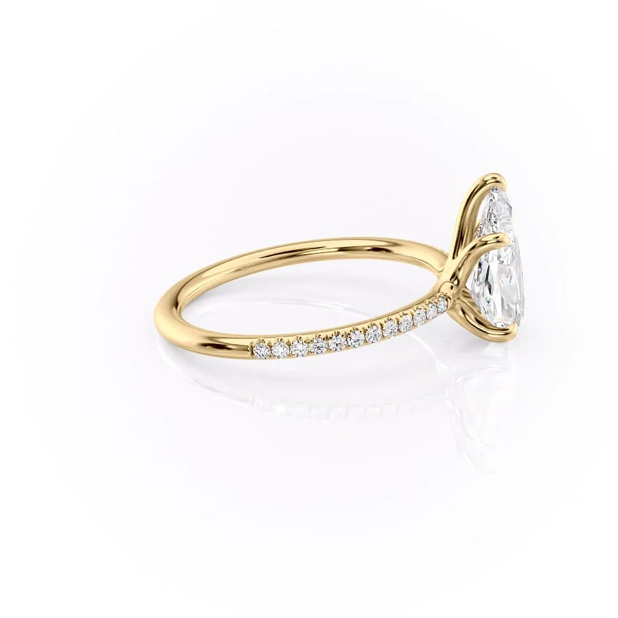 2 CT Pear Cut Pave Engagement Ring - Moissanite Diamond