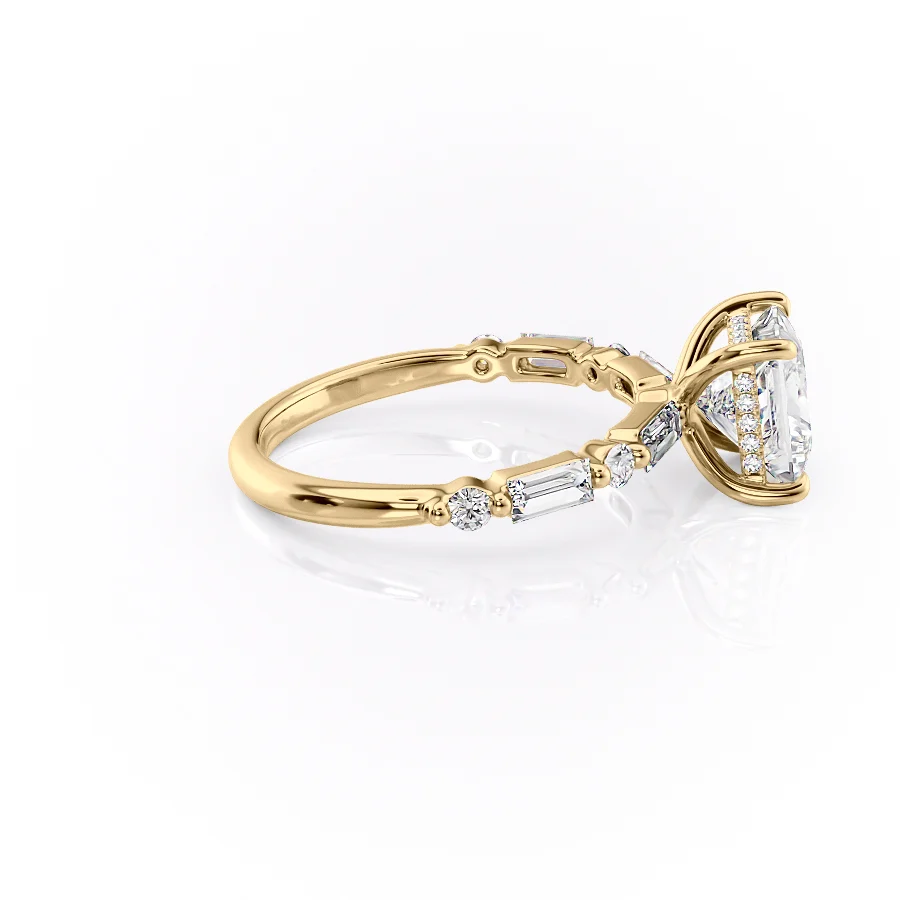 2 CT Princess Cut Pave Engagement Ring - Moissanite Diamond
