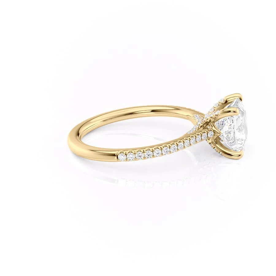 2 CT Princess Cut Pave Engagement Ring - Moissanite Diamond