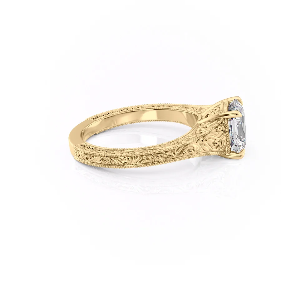 2 CT Asscher Cut Vintage Engagement Ring - Moissanite Diamond