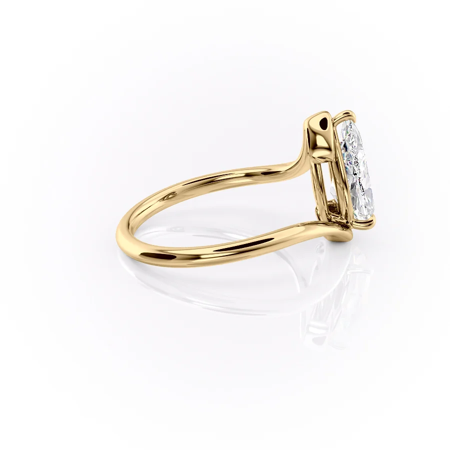 2 CT Pear Cut Bypass Engagement Ring - Moissanite Diamond