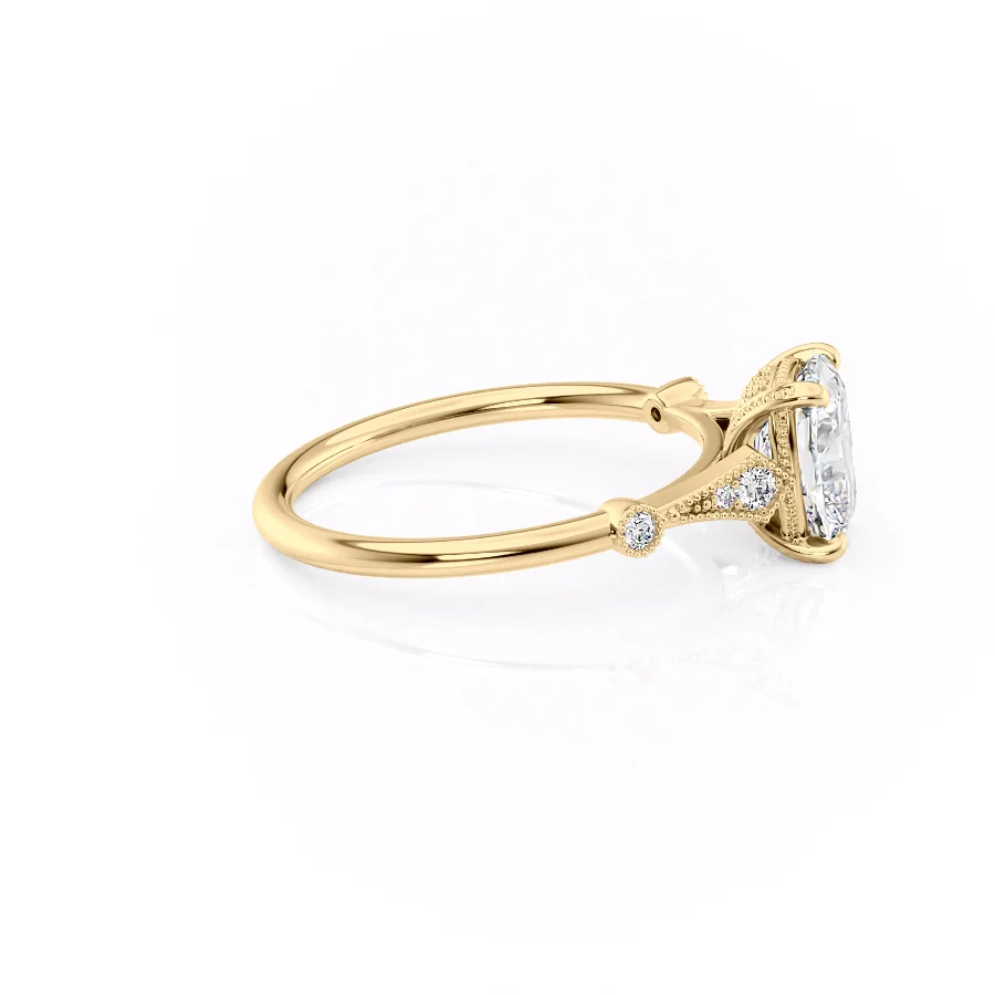 1 CT Elongated Cushion Cut Vintage Engagement Ring - Moissanite Diamond