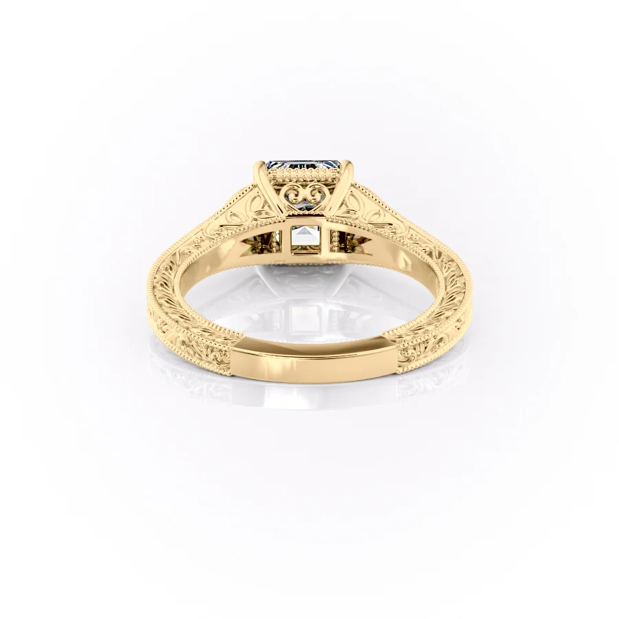 2 CT Asscher Cut Split Shank Vintage Engagement Ring - Moissanite Diamond