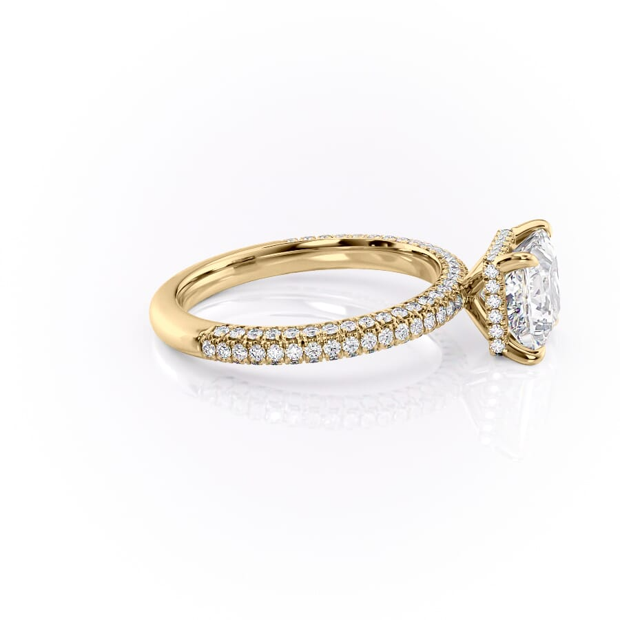 2 CT Princess Cut Three Side Pave Engagement Ring - Moissanite Diamond