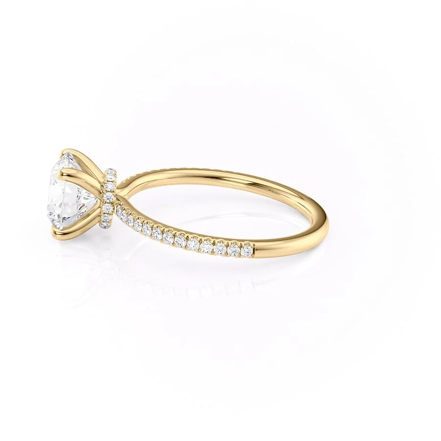 1 CT Round Brilliant Cut Pave Engagement Ring - Moissanite Diamond