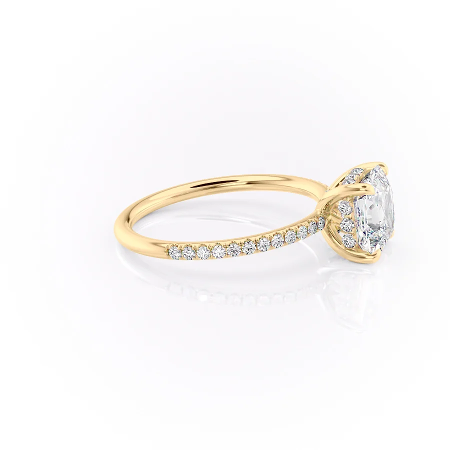 2 CT Asscher Cut Pave Engagement Ring - Moissanite Diamond