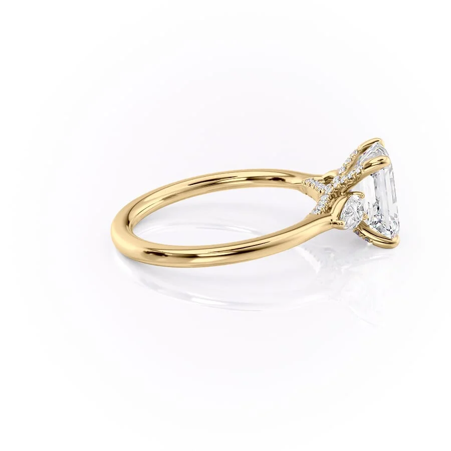 1 CT Emerald Cut Three Stone Engagement Ring - Moissanite Diamond