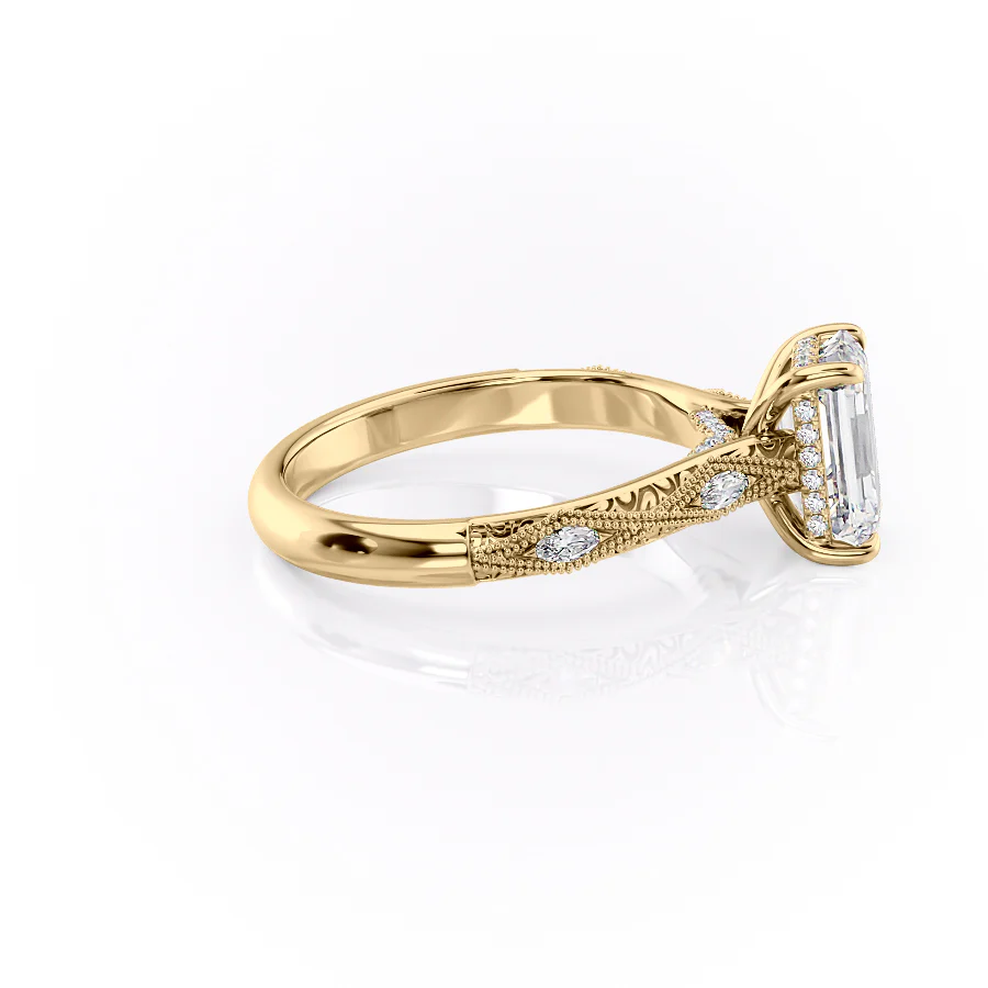 1 CT Emerald Cut Vintage Engagement Ring - Moissanite Diamond