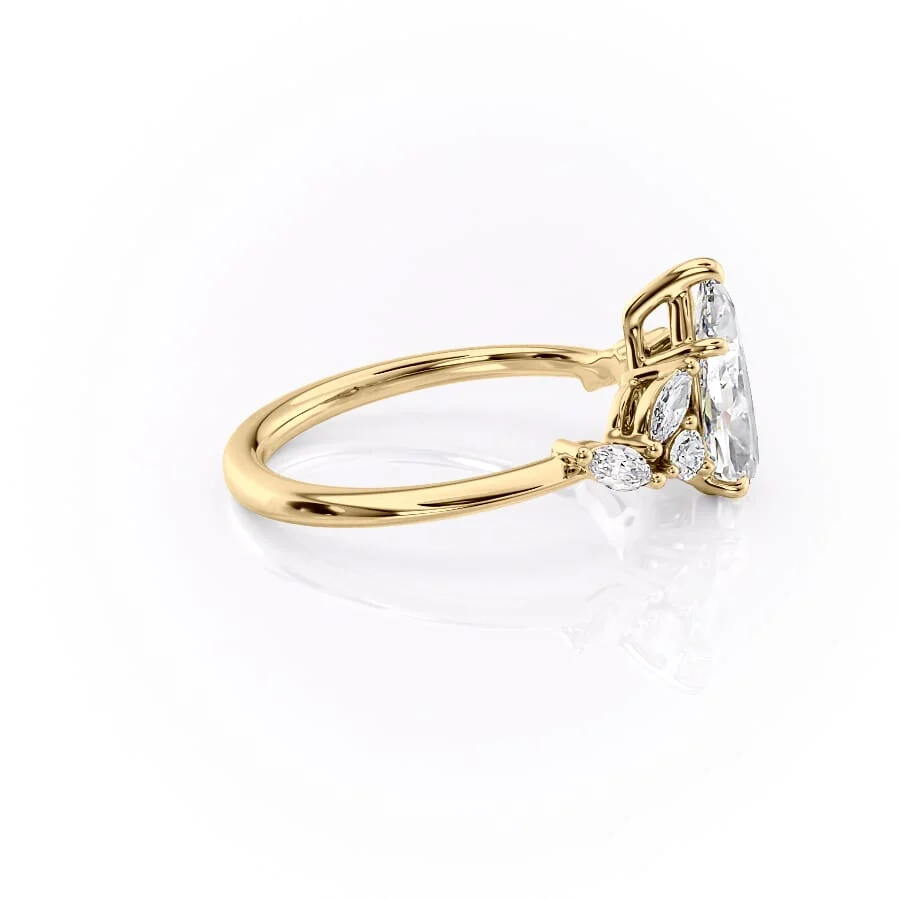 2 CT Pear Cut Cluster Engagement Ring - Moissanite Diamond