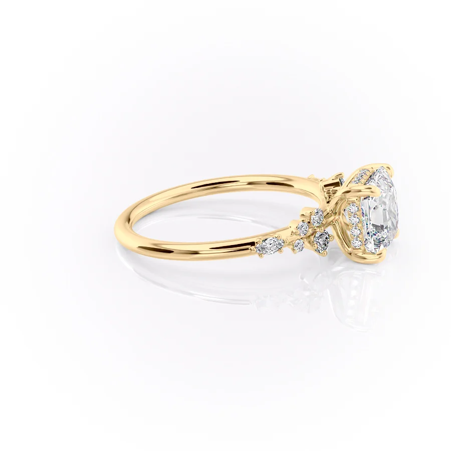 2 CT Asscher Cut Cluster Engagement Ring - Moissanite Diamond