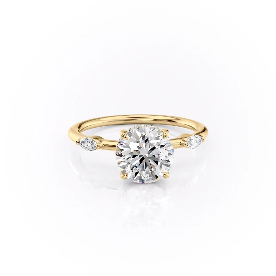 1 CT Round Cut Three Stone Engagement Ring - Moissanite Diamond