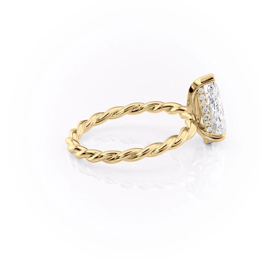 2 CT Pear Cut Thread Engagement Ring - Moissanite Diamond