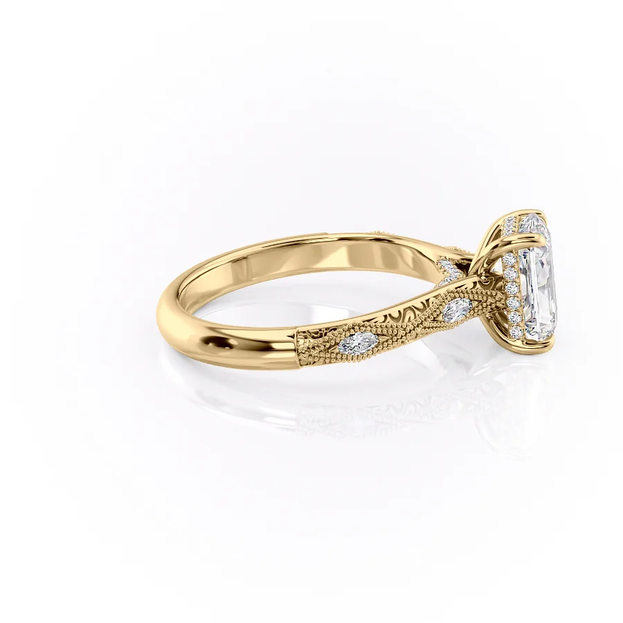 1 CT Radiant Cut Vintage Engagement Ring - Moissanite Diamond