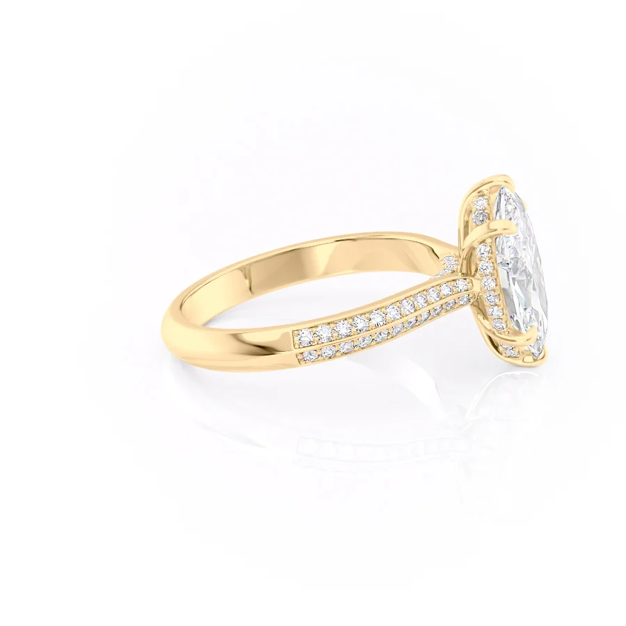 2 CT Marquise Cut Double Pave Engagement Ring - Moissanite Diamond