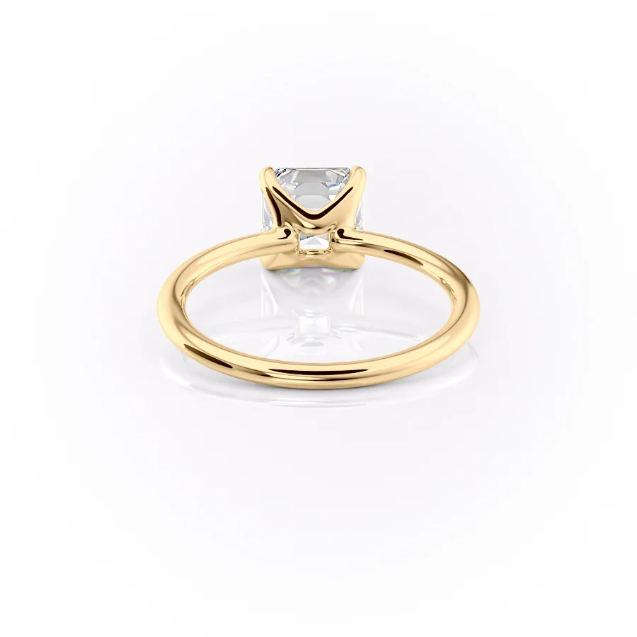 2 CT Asscher Cut Solitaire Engagement Ring - Moissanite Diamond