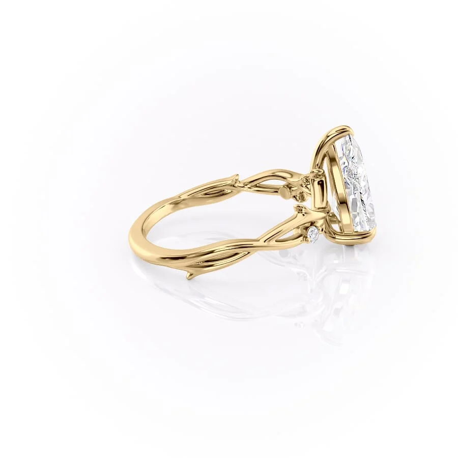 2 CT Pear Cut Nature Inspired Engagement Ring - Moissanite Diamond