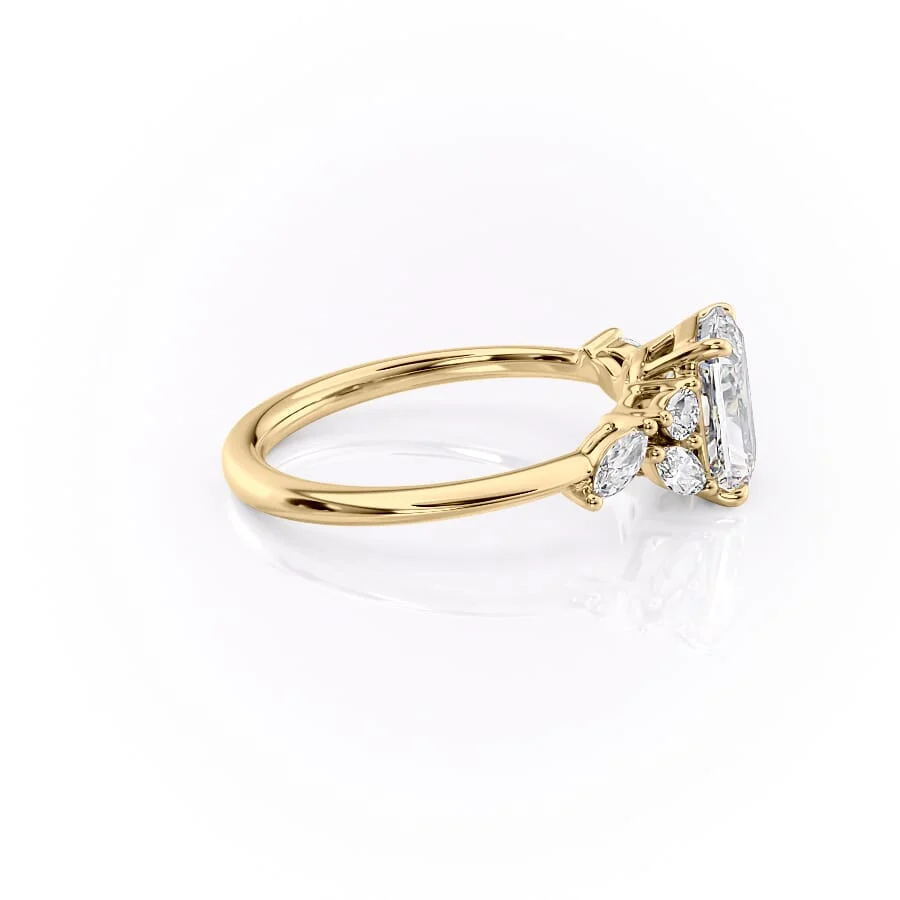 2 CT Radiant Cut Cluster Engagement Ring - Moissanite Diamond