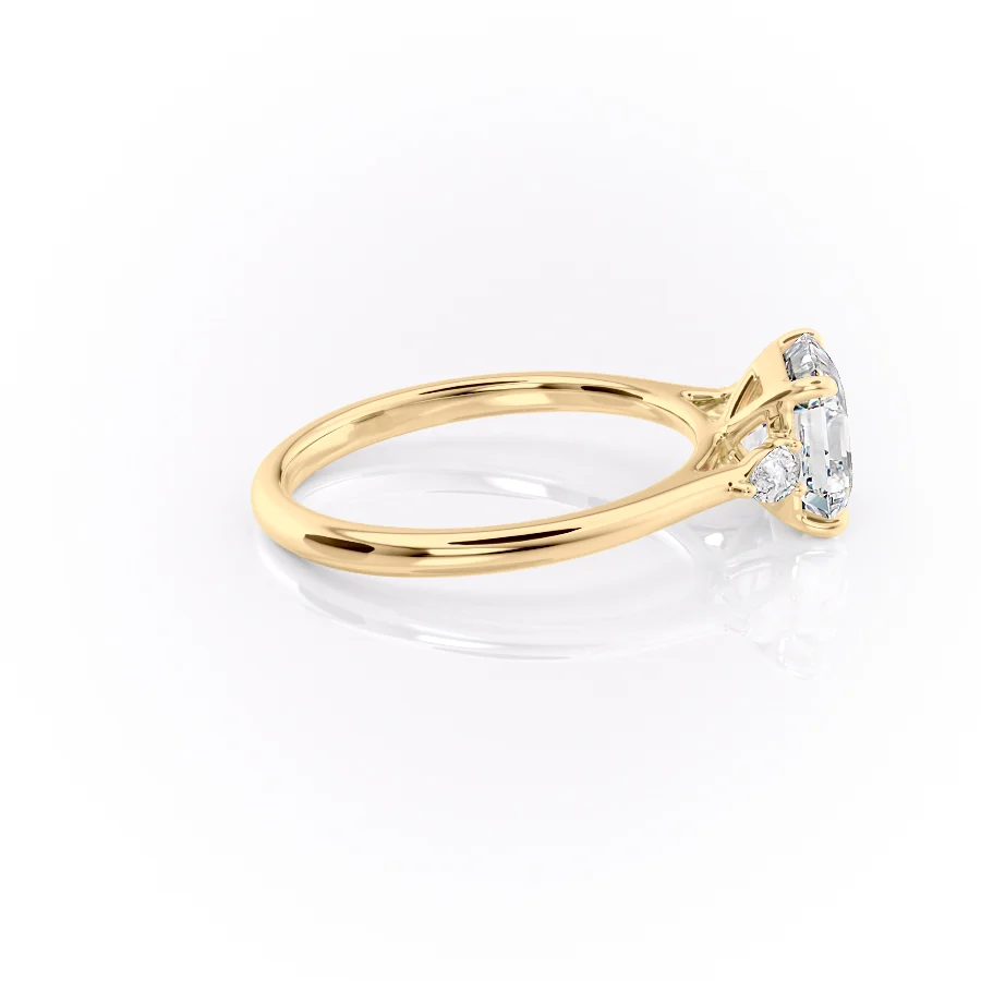 2 CT Asscher Cut Three Stone Engagement Ring - Moissanite Diamond