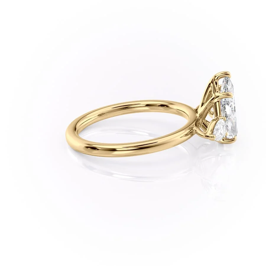 2 CT Pear Cut Three Stone Engagement Ring - Moissanite Diamond