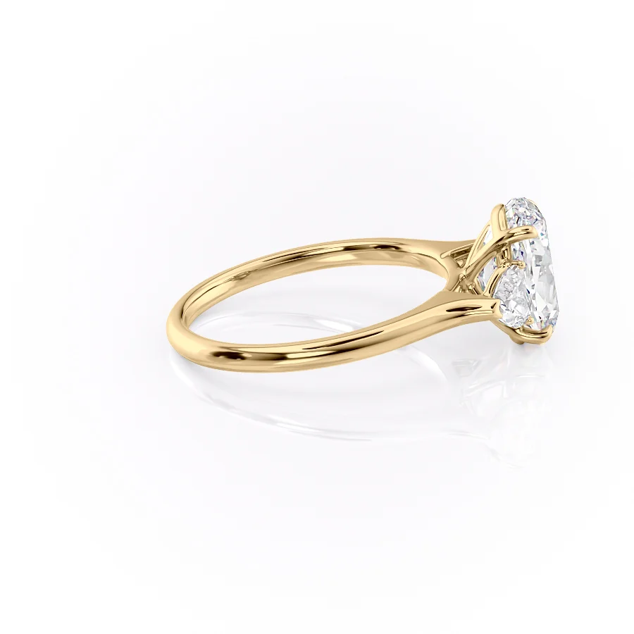 2 CT Oval Cut Three Stone Engagement Ring - Moissanite Diamond