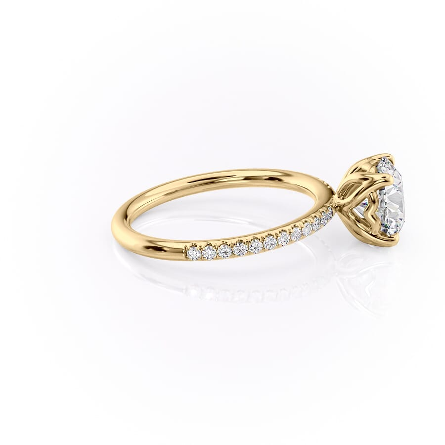 2 CT Round Cut Pave  Engagement Ring - Lab Grown Diamond