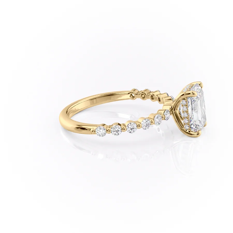 2 CT Radiant Cut Pave Engagement Ring - Moissanite Diamond