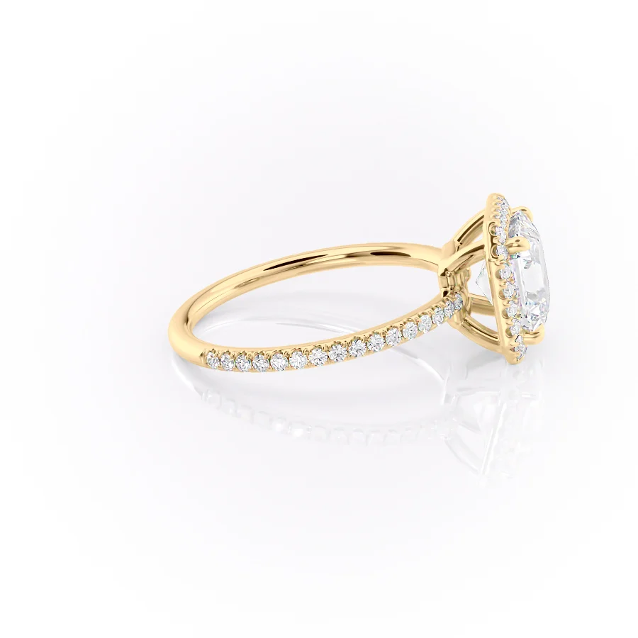 2 CT Asscher Cut Halo Pave Engagement Ring - Moissanite Diamond