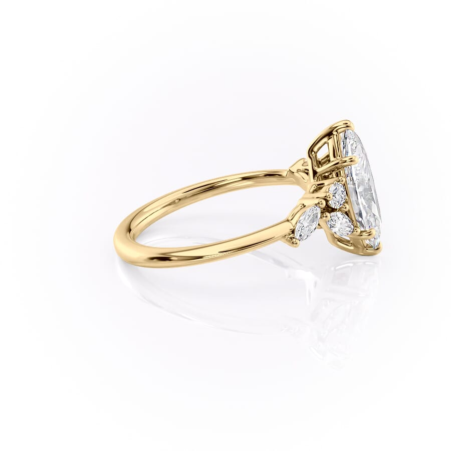 2 CT Marquise Cut Cluster Engagement Ring - Moissanite Diamond