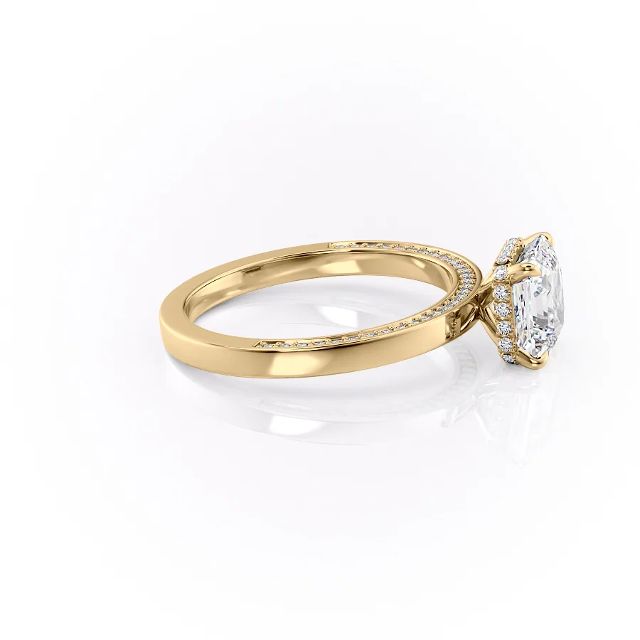 2 CT Asscher Cut Cigar Engagement Ring - Moissanite Diamond