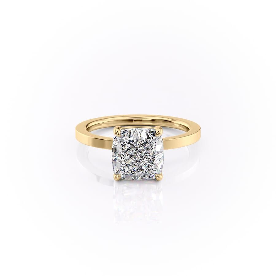 1 CT Cushion Solitaire Engagement Ring - Moissanite Diamond