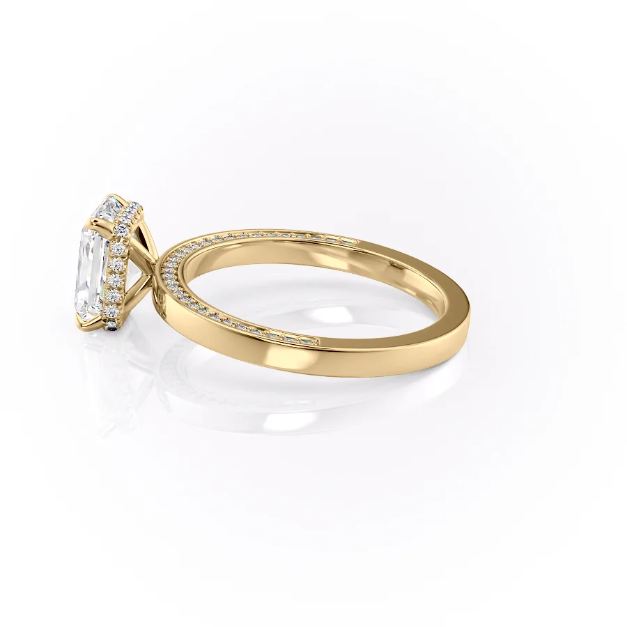 2 CT Radiant Cut Hidden Pave Engagement Ring - Moissanite Diamond