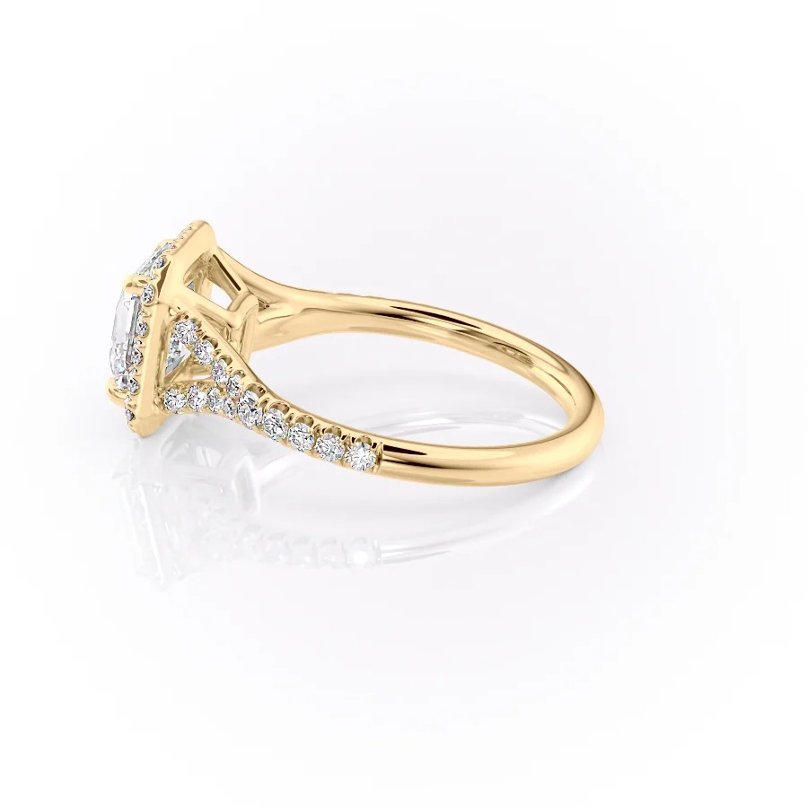 2 CT Asscher Cut Split Shank Engagement Ring - Moissanite Diamond