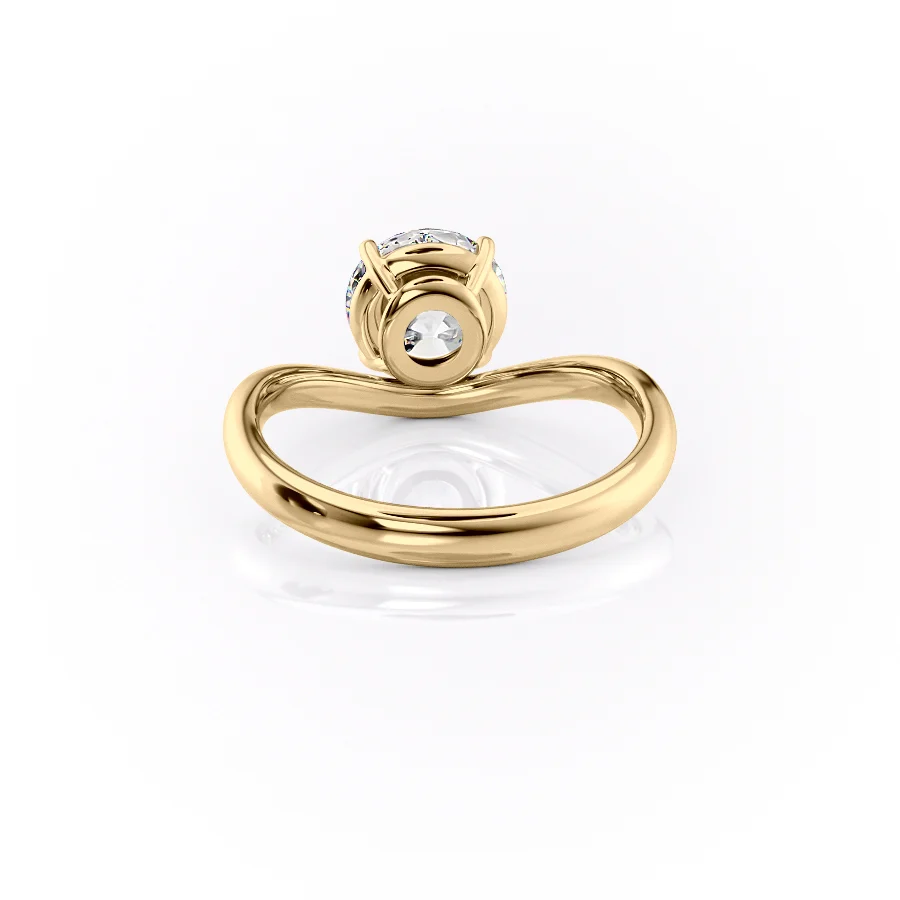 2 CT Round Cut Curved Engagement Ring - Moissanite Diamond