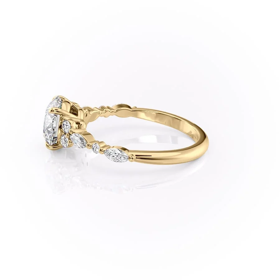 2 CT Round Cut Cluster Engagement Ring - Moissanite Diamond