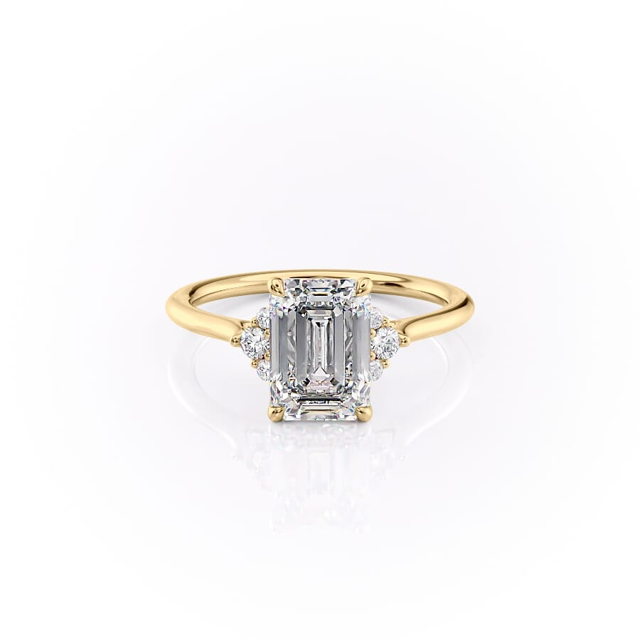 1 CT Emerald Cut Three Stone Engagement Ring - Moissanite Diamond