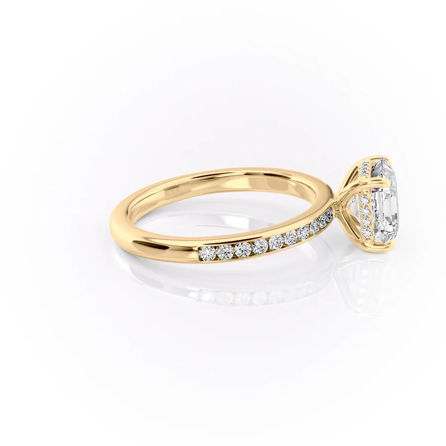 2 CT Asscher Cut Channel Setting Engagement Ring - Moissanite Diamond
