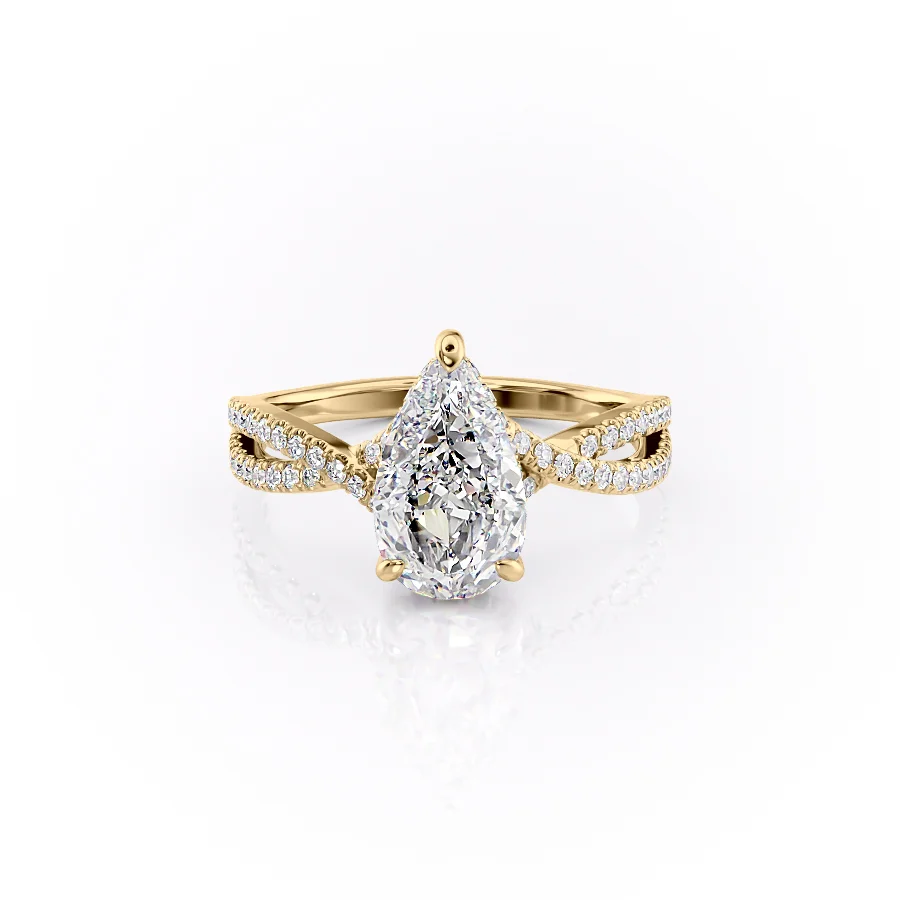 2 CT Pear Cut Infinity Engagement Ring - Moissanite Diamond