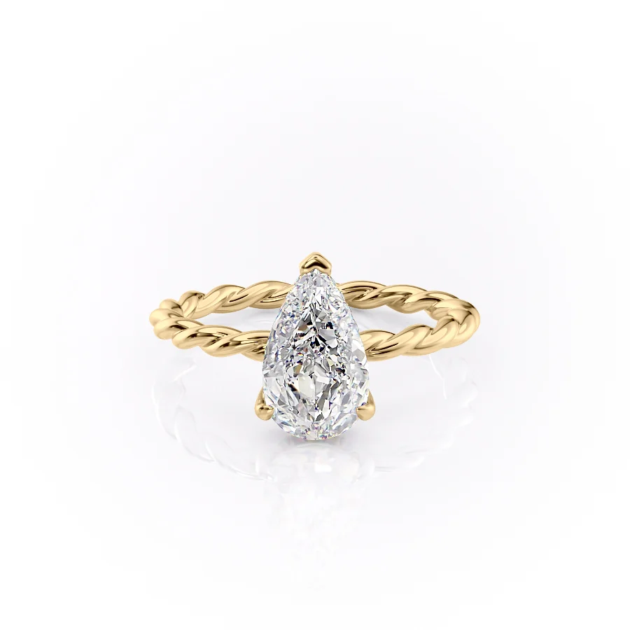 2 CT Pear Cut Thread Engagement Ring - Moissanite Diamond