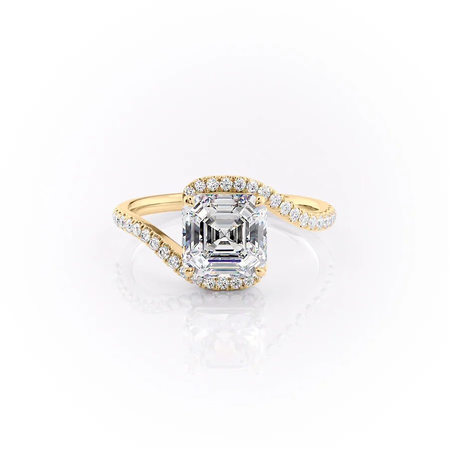 2 CT Asscher Cut Bypass Engagement Ring - Moissanite Diamond