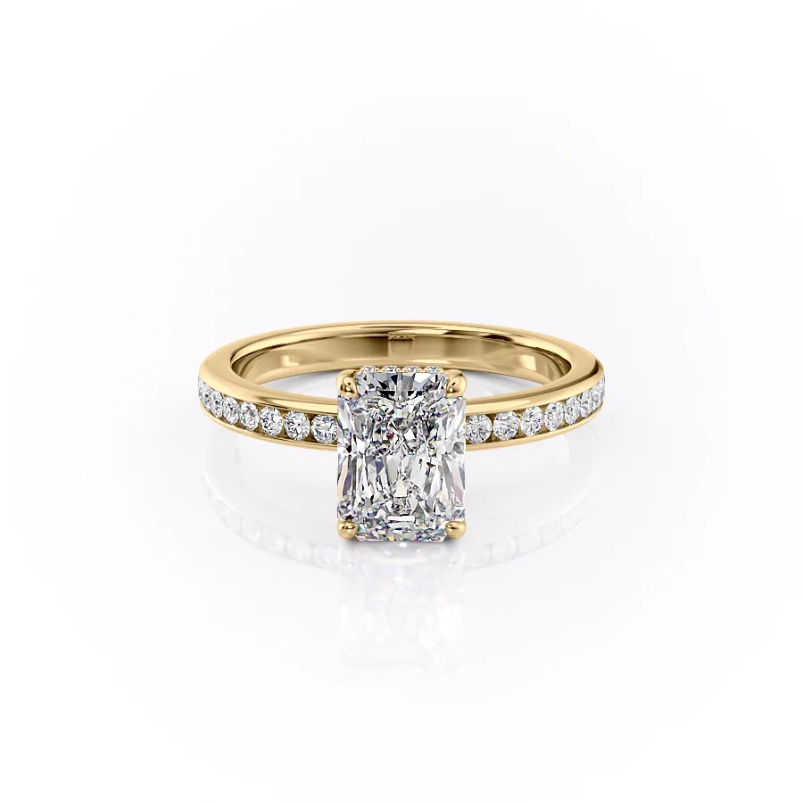 2 CT Radiant Cut Channel Setting Engagement Ring - Moissanite Diamond