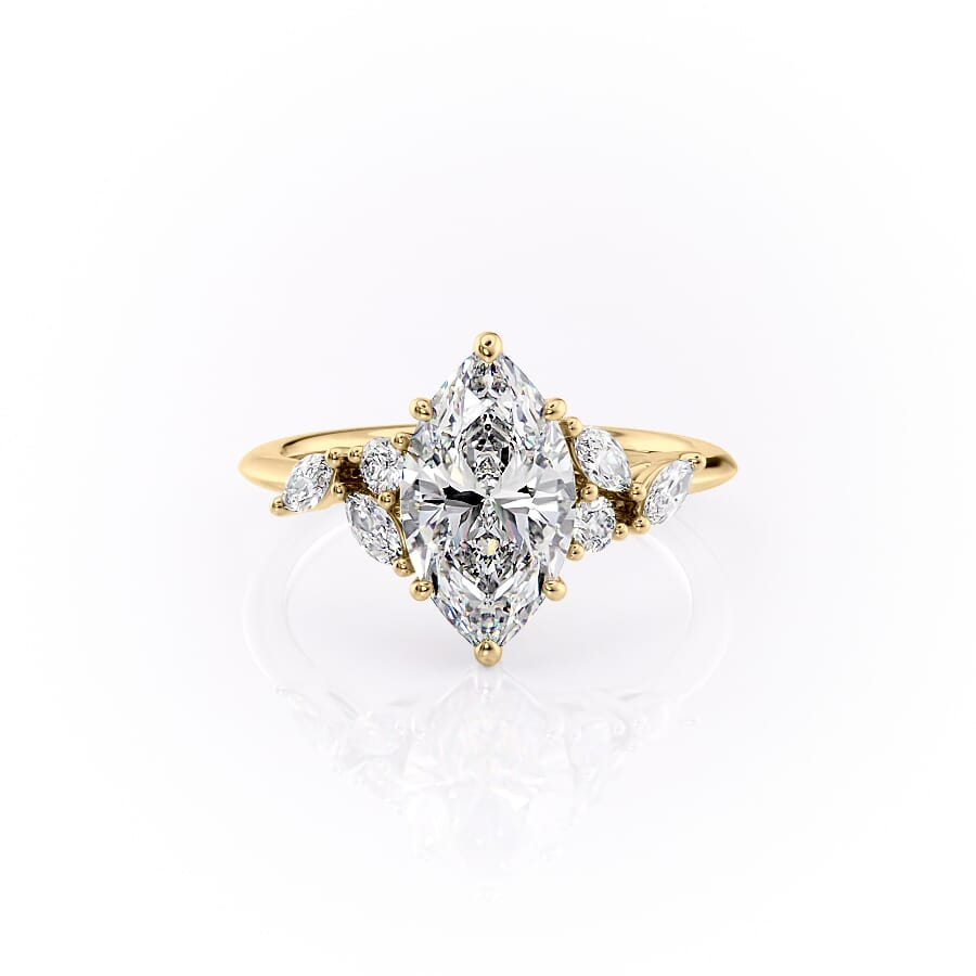 2 CT Marquise Cut Cluster Engagement Ring - Moissanite Diamond