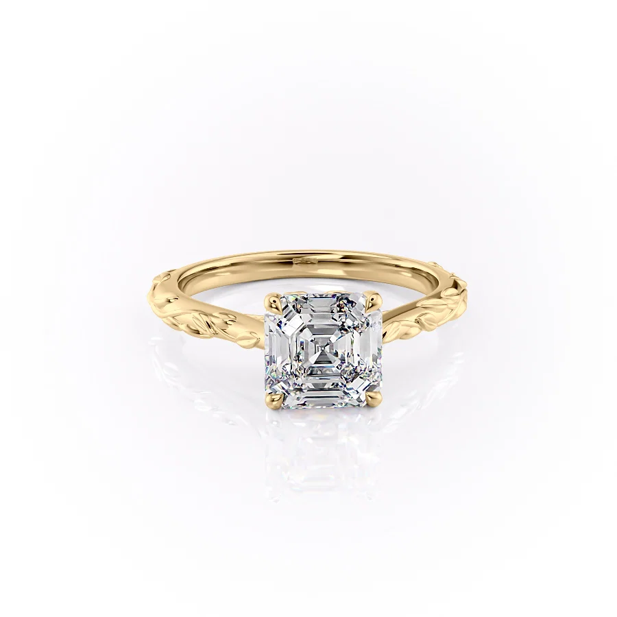 2 CT Asscher Cut Vintage Engagement Ring - Moissanite Diamond