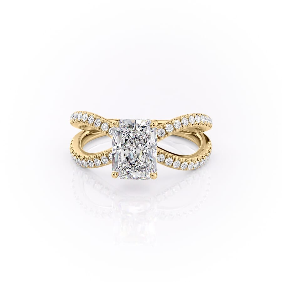 2 CT Radiant Cut Split Shank Engagement Ring - Moissanite Diamond