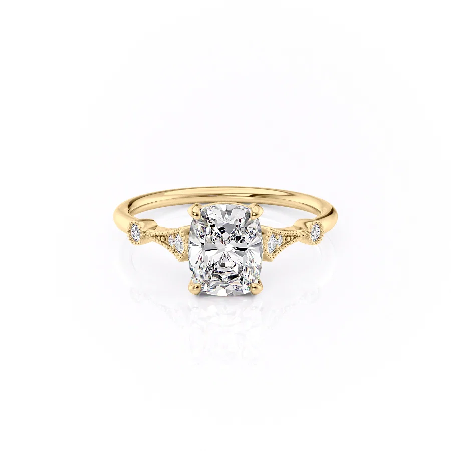 1 CT Elongated Cushion Cut Vintage Engagement Ring - Moissanite Diamond