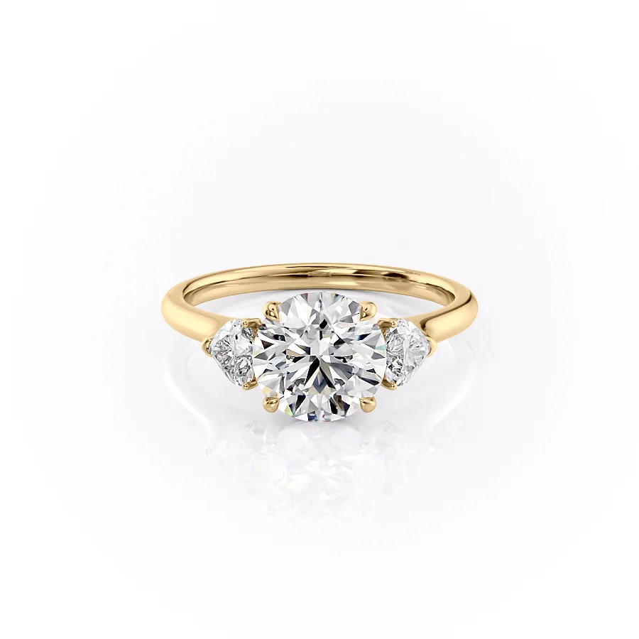 1 CT Round Cut Three Stone Engagement Ring - Moissanite Diamond