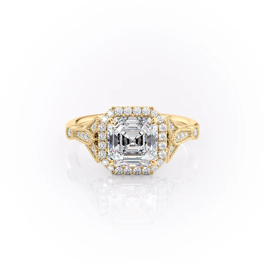 2 CT Asscher Cut Vintage Engagement Ring - Moissanite Diamond