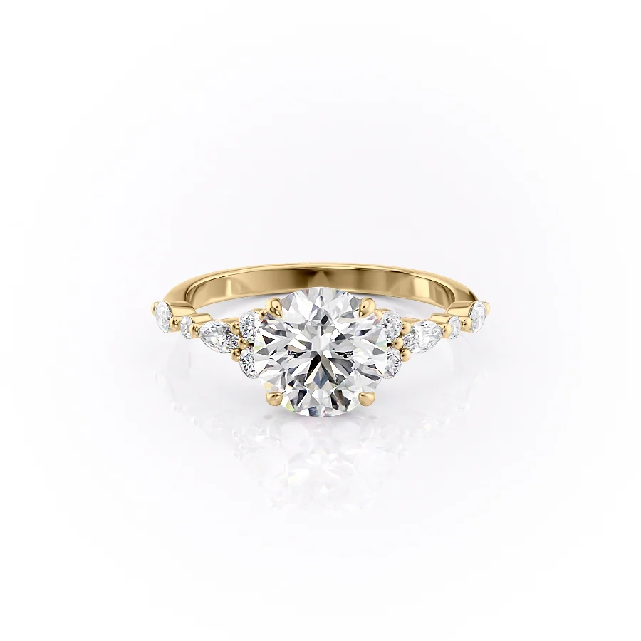 2 CT Round Cut Cluster Engagement Ring - Moissanite Diamond
